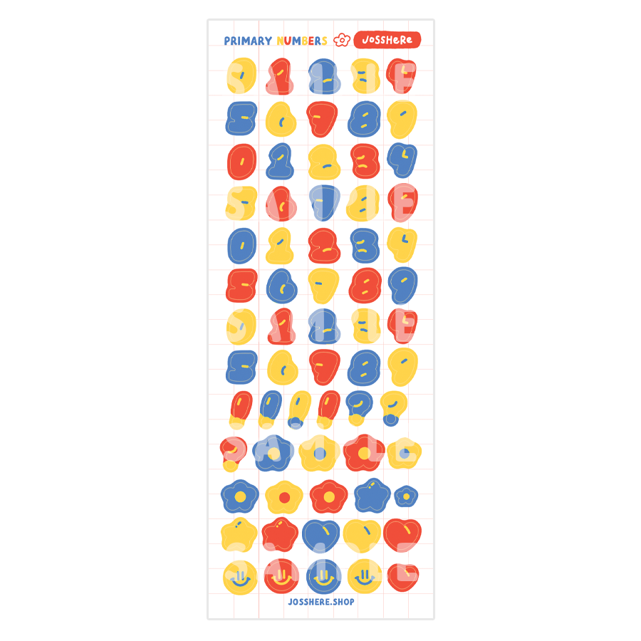 Primary Numbers - Sticker Sheet