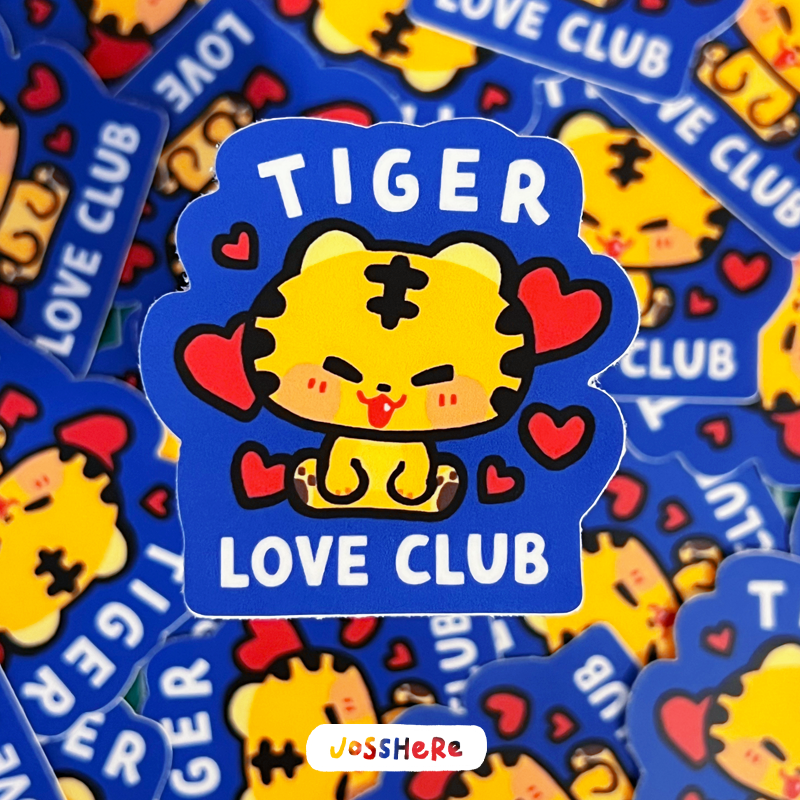 Tiger Love Club 💙 - Die-Cut Sticker