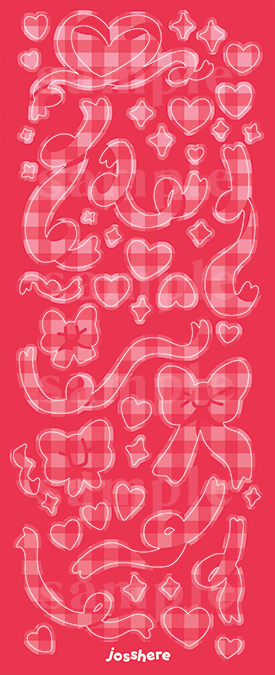 Love Red Gingham Sticker Sheet