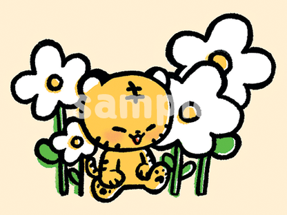 Hochi + Flower ♡ Die-cut Sticker